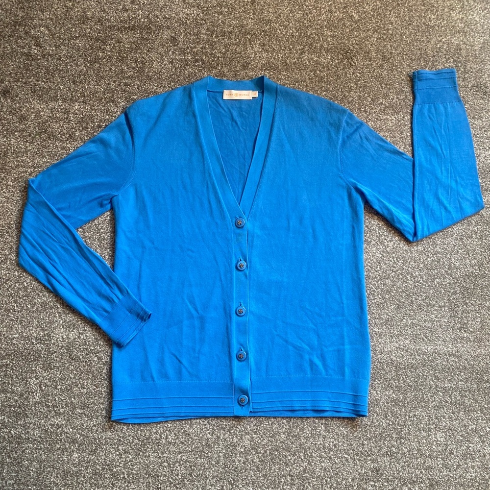 Tory Burch Long Sleeve Button Down Lightweight Sweater Size S/P Tory Buttons